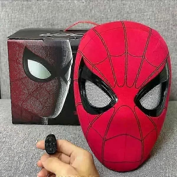 2025 Spider-Man elektronisk maske, Miles Morales Cosplay hodeplagg, fjernkontroll, 1:1 skala samleobjekt gaveleke Manuell versjon{F2} Manual version With box