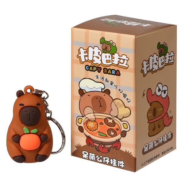 Het säljande 24 st/låda Capybara Intresse Blindlåda Tecknad Adorkable Docka Hänge Nyckelring Studentleksak Barngåva (D(f2) One Box(24Pcs)