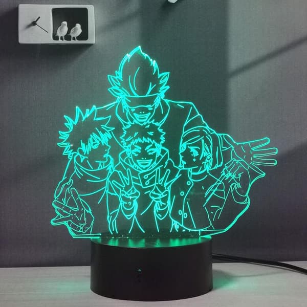 Jujutsu Kaisen 3D Illusion LED Anime Lampe 16 Farver Skift R(f2)