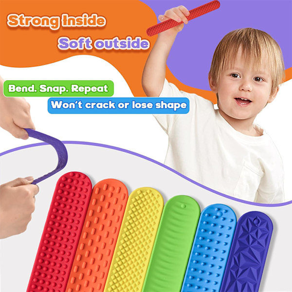 Slap Bracelet Fidget Sensoriska Leksaker, 6-pack Sensoriska Leksaker för Barn med Autism (f2)