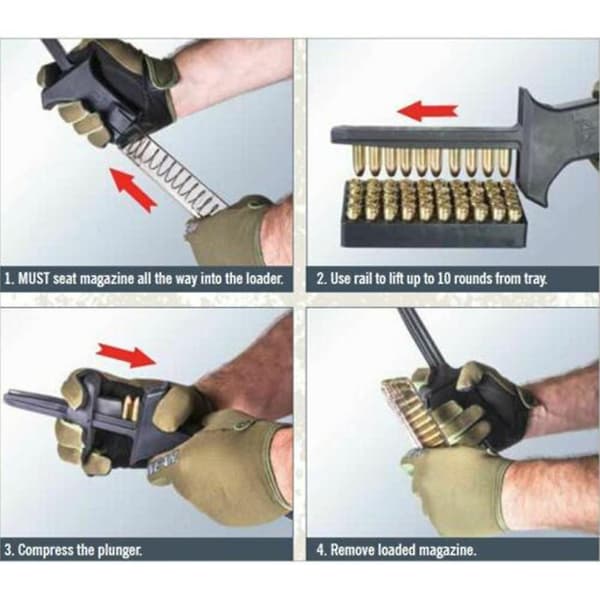 Hastighetslader for 9 mm .40 kaliber bærbar plastlader