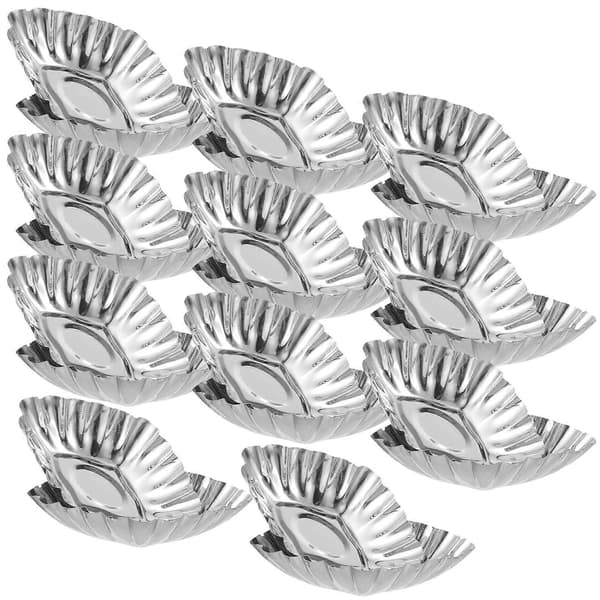 Rustfrie stålformer for eggterter og cupcakes, ideelle for DIY-bruk, sølv, 20 stk Silver 8.8x6cm