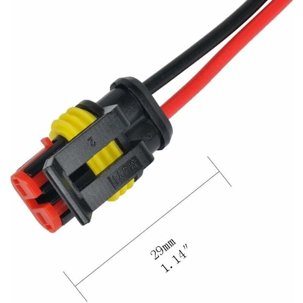 Vattentät kontakt, elektrisk hane och hona, AWG elektrisk vattentät kontakt (2 stift med kabel × 10 kit)