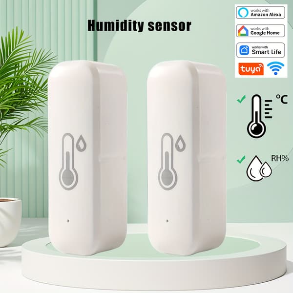 WiFi Temperatur- och Fuktighetssensor Set – App-styrd Hygrometer Kompatibel med Alexa – Hemmabruk 2pcs
