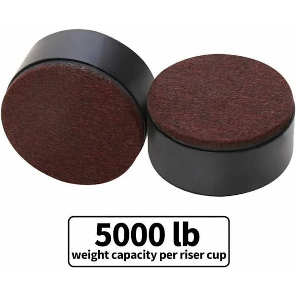 Möbelben 3cm kolstål möbelhöjare, kolstål sänghöjare 6cm, möbelhöjare för möbelhöjd 3cm, rund svart