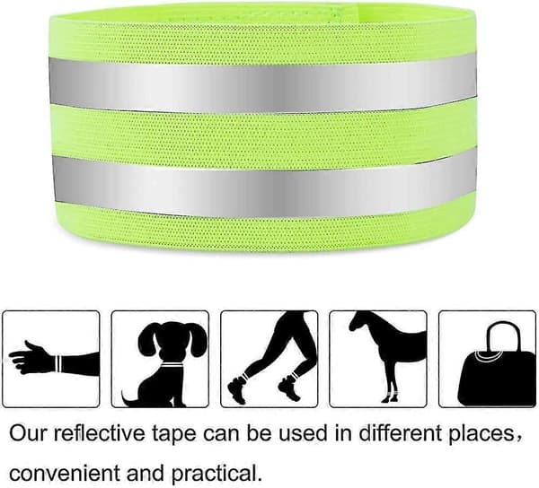 6-pack reflekterande band med hög synlighet, elastiskt säkerhetsarmband för löpning och cykling