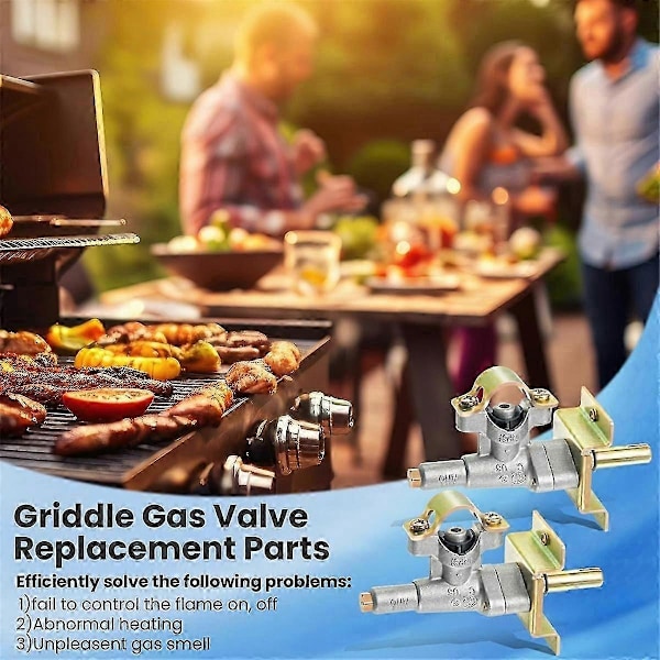 2-pak Grillbrænder Kontrolventil Kompatibel til Grill, Stegeplade, Barbecue Gasventil Dele Udskiftning P20250110268{F2} Photo Color