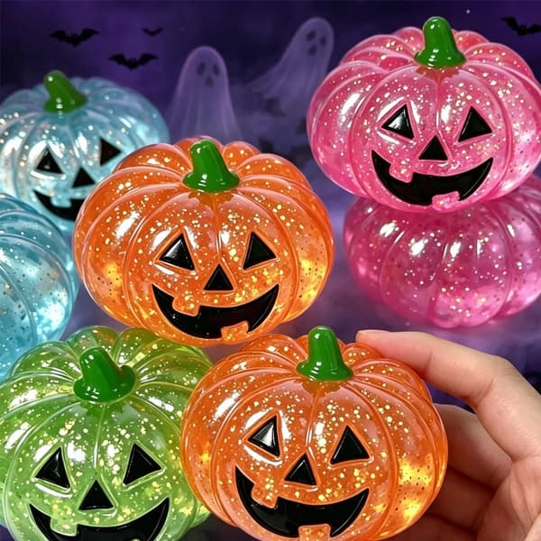 Græskar Maltose Trykkugle Vådt Legetøj til Stresslindring, Blødt og Langsomt Rebound Fidget Legetøj til Stresslindring Halloween Gave C