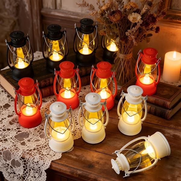 4 st. mini-LED-lyktor med batteridrivna ljus för hemmet, sovrummet och festdekoration 4pcs Black