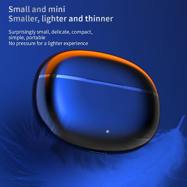 Bluetooth headset, trådløse hovedtelefoner, stereo touch-kontroller, silikone ørepropper i øret, sort