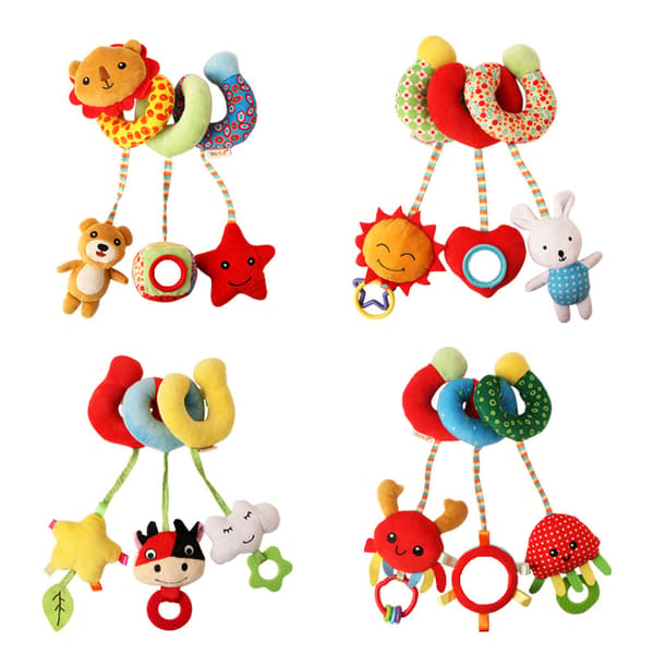 Babyseng Spiral Leketøy – Hengende Rasleleke for Barnevogn Seng Spedbarnsleke**flodhest hippo