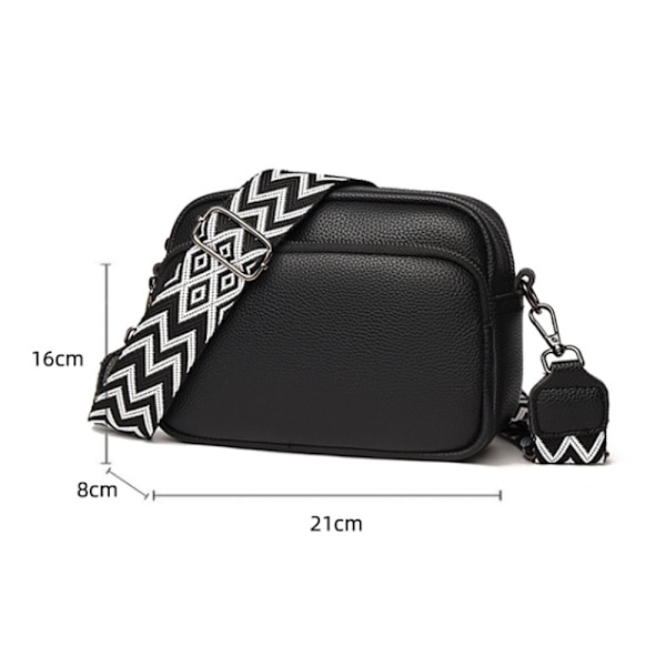 Dam Dragkedja Crossbody Väska, Stor Kapacitet Läder Axelväska Vit