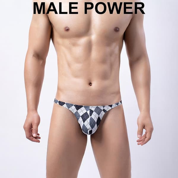Herre Thong Rutete Trykk Sexy Hverdagsbruk Mann Elastisk Midje G-streng Truser for Trening White M