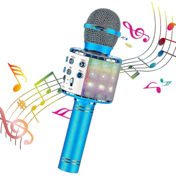 Karaoke Bluetooth Microphone, 5 In 1 Recording & Singing Microphone For Kids Adults (black)