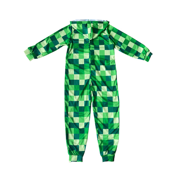 Minecraft Unisex Børne Onesie Grøn Pixel Creeper (140cm)