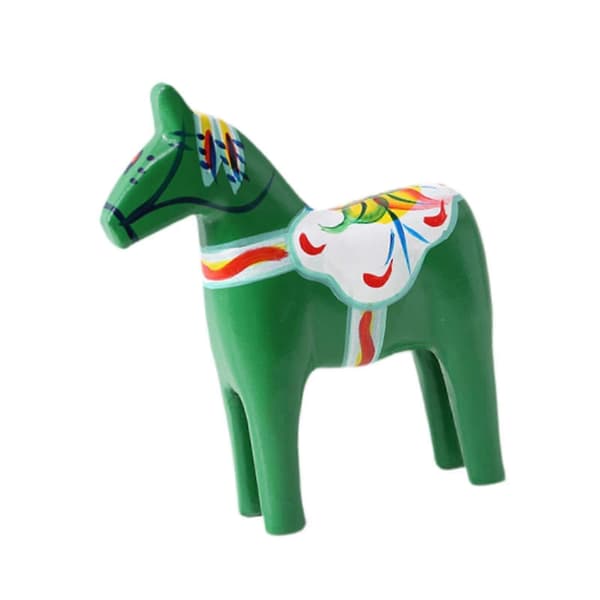 Trähäst Dalahäst, Svensk Dalahäst Staty, Juldekoration Present Samlarobjekt Heminredning Dalahäst Figurin（F2） green