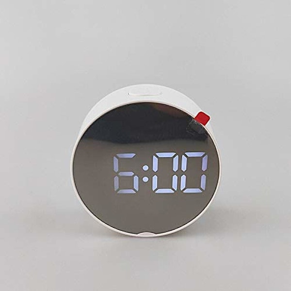 Väckarklocka Spegel Väckarklocka LED Digital Snooze Bordsklocka Väckningsljus Elektronisk Stor Tid Temperaturvisning Hem