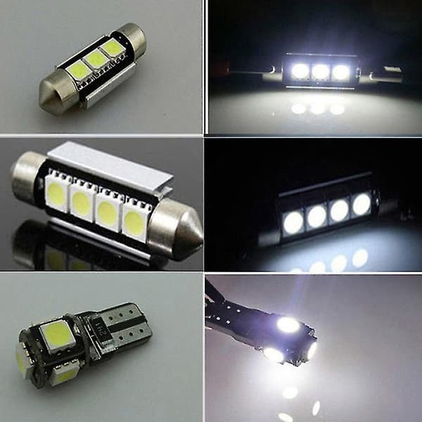 20 stk. Bil LED Interiør Kit Dome Bagasjerom Dørplate Lys Super Canbus Feilfri Interiør Lampe For 5}F2{