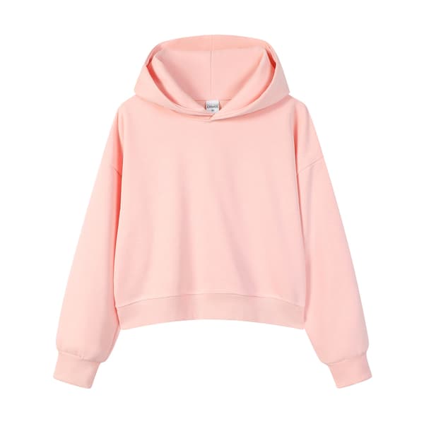 Cropped hættetrøje til kvinder, afslappet pullover hættetrøje crop top*M*pink pink M
