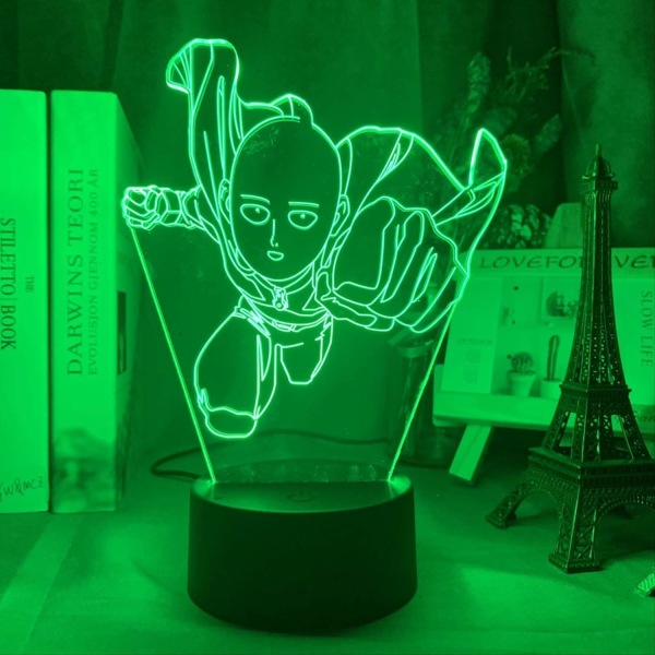 One Punch Man Saitama Figur Led Nattlampa Lampa för heminredning Nattlampa Cool Manga Butik Inredning Idéer Bord 3d Light