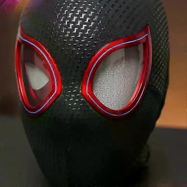2025 Spider-Man elektronisk maske, Miles Morales Cosplay hodeplagg, fjernkontroll, 1:1 skala samleobjekt gaveleke Manuell versjon{F2} Manual version With box