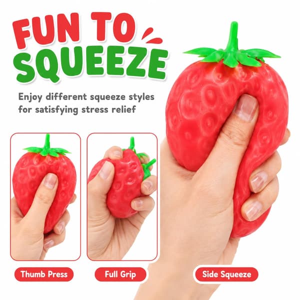 Sprø Smør Squishy Pinne Asmr Sakte Stigende Perle Klemme Skrivebordsdekorasjon Gave til Voksne (Jordbær) Strawberry