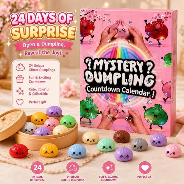 2026 Squishy Bun Adventskalender, 24-dagers nedtelling til jul med søte Bao Bun Squishy-leker, myk sensorisk stresslindrende gave