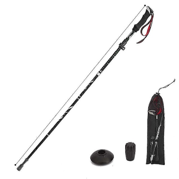 5-osainen kokoontaitettava vaellussauva kävelysauva Naturehike Antishock musta{F2] black 110-130cm