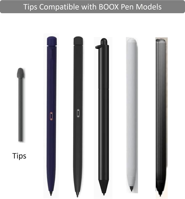 Ersättningsspetsar för BOOX Stylus Pen för Pen2 Pro, Max Lumi2, Note Air2, Note5, Nova Air C, Remarkable2, svart 10 st