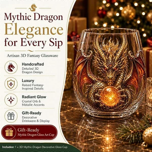 Mytisk Drage Glas Kunst Kop Whiskyglas, Skulptureret Drage Drikkeglas til Bardekoration Gave E