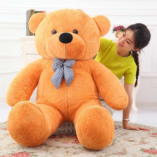 Stor bamse plyslegetøj, blødt tøjdyr, kæmpe krammegave Light brown 60cm