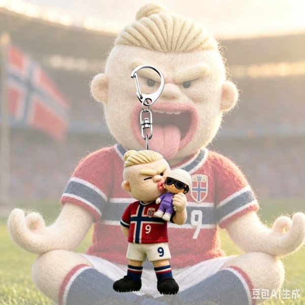 VM Haaland Akryl Nyckelring – Fan Hänge Style 3