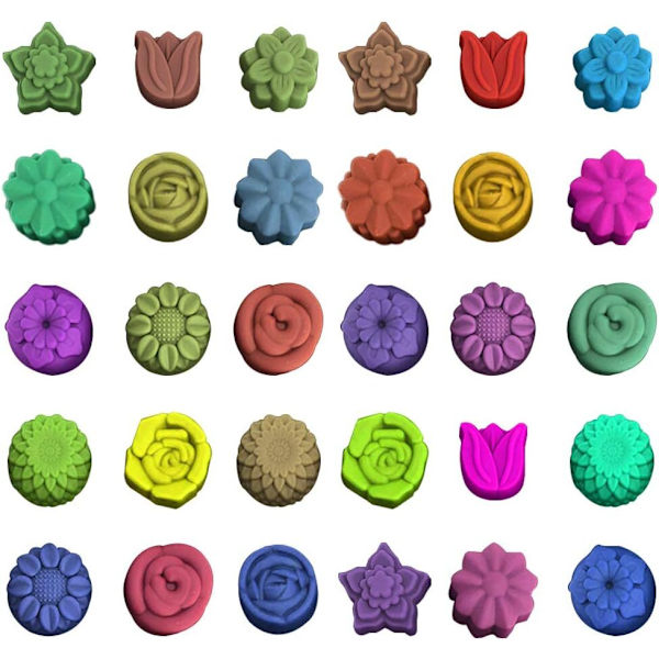 4-pack Blomformade Silikonformar för Choklad och Godis}F2{
