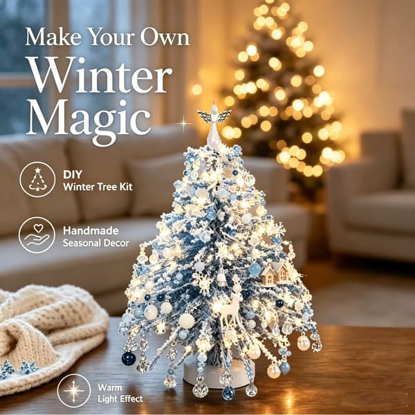 Håndlaget DIY Perlet Juletre Kit Krystallperle Fargerikt Mini Perlevevsett Pedagogisk Glitrende Style B 20cm
