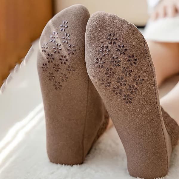 9-pack Höst- och vintersockor med spets Varma spets- och volangsocker för kvinnor Varma och halkfria One Size Fits All