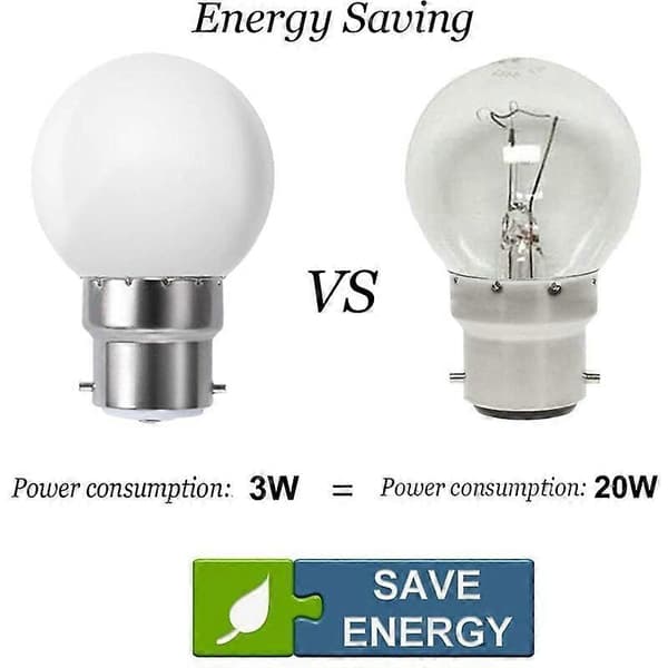 10-pack B22 G45 LED-lampor, Varmvit 3500K, 3W G45, 180lm, Matt polykarbonatöverdrag, Ej dimbar [Energiklass G]}F2{