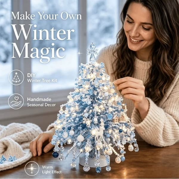Håndlaget DIY Perlet Juletre Kit Krystallperle Fargerikt Mini Perlevevsett Pedagogisk Glitrende Style E 20cm