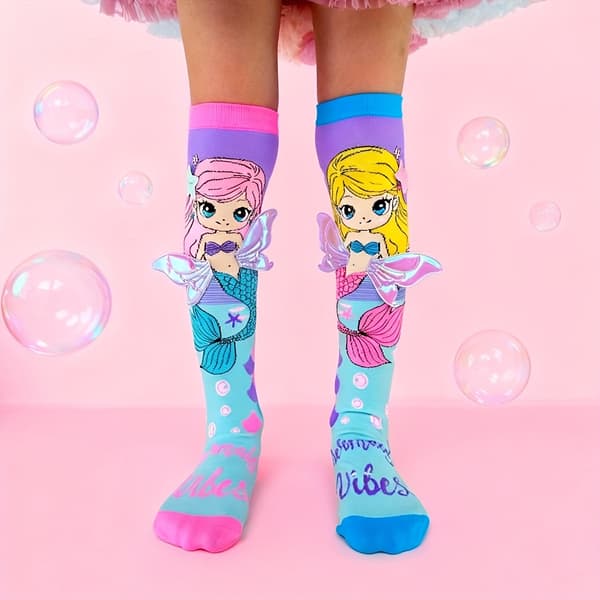 Kvinder Over Knæ Strømper Havfrue Mønster Lange Strømper Mode Cosplay Strømper Violet 6-7Y