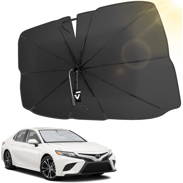 "Front Car Sun Shade, Convenient and Foldable Auto Windshield Sun Umbrella Anti-UV, Universal for Most Cars, Windshield Umbrella, 138 * 80CM."