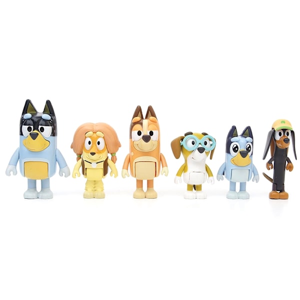 8/12 stk. tegnefilmsanimation Bluey Legetøj Model - Perfekt 8PCS