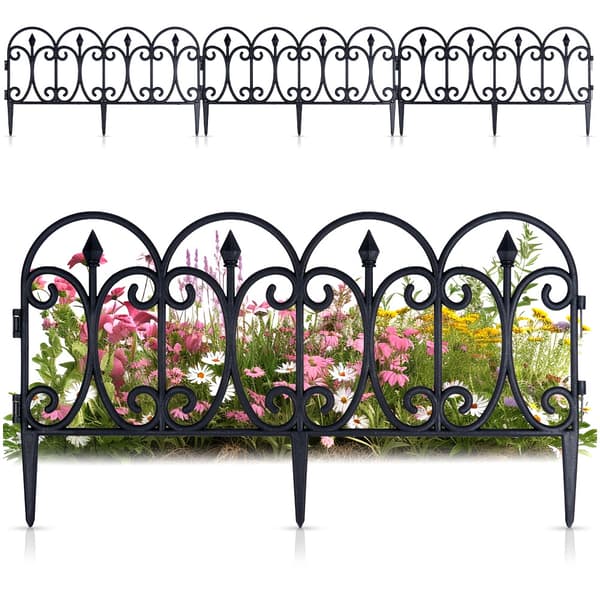 Svart hagegjerde 60x33 cm 4 stk. (F2) 990