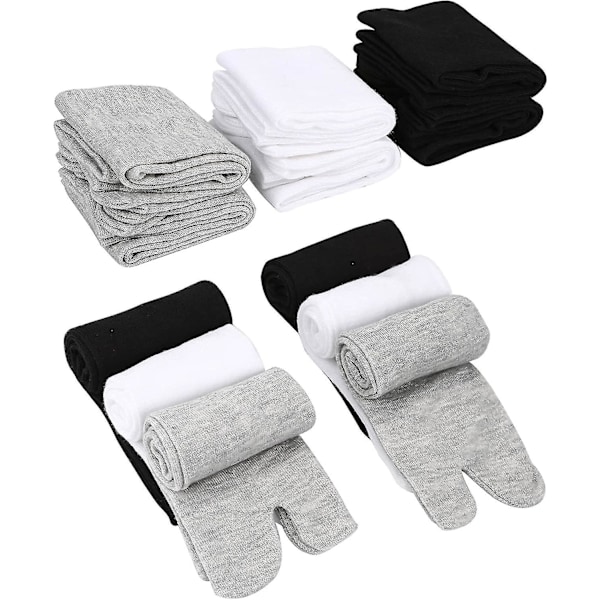 6 Par Unisex Tabi Flip Flop Strumpor Get Strumpor Bomull Delad Tå Strumpor