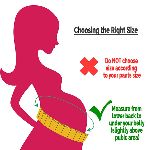 Gravidbälte, Magbälte - Rygg, Bäcken, Magbälte - Svart, Rosa eller Vit - Vit - XL