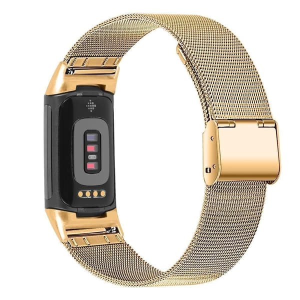 Fitbit Charge 6 5 Milanese Loop armband i rostfritt stål med silverfärgad