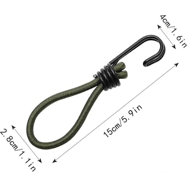 6 stk. gummistropper med krog, krog til strop eller gummisnor, gummistrop{f2}