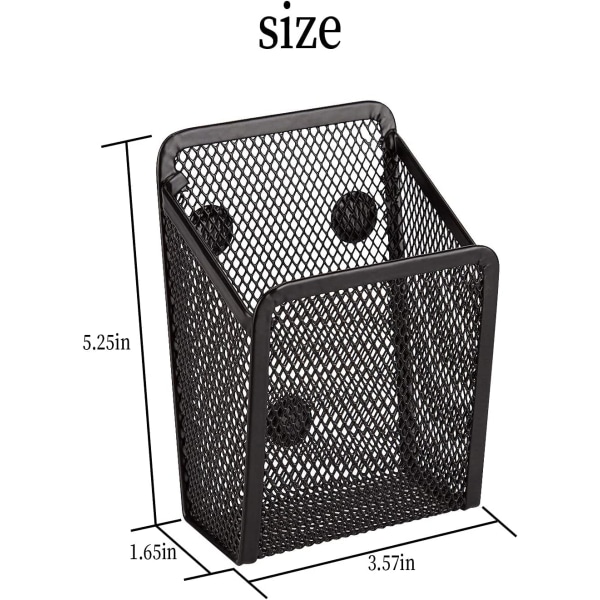 2-delt magnetisk penneholder - Mesh opbevaringskurve med stærk magnet