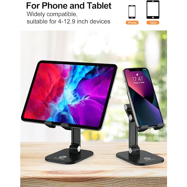 Puhelinjalusta, säädettävä korkeus ja kulma iPhone-jalusta De:lle