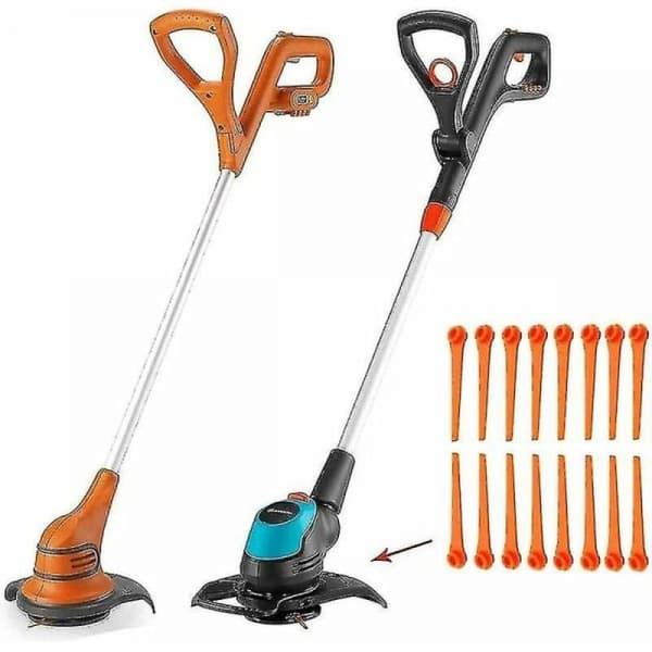 100-pack plastutbytesblad för Gardena 9823 9825 9820 9821 Trimmerblad 70mm orange