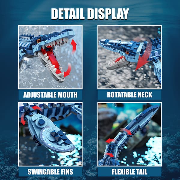 Dinosaurusrakennuspalikkamalli – Mosasaurus-kokoamislelu Mosasaurus