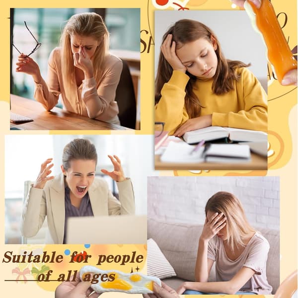 5-delt Squishy Sæt – Søde Stressaflastende Legetøj, Klemme Squishies, Anti-Stress Legetøj
